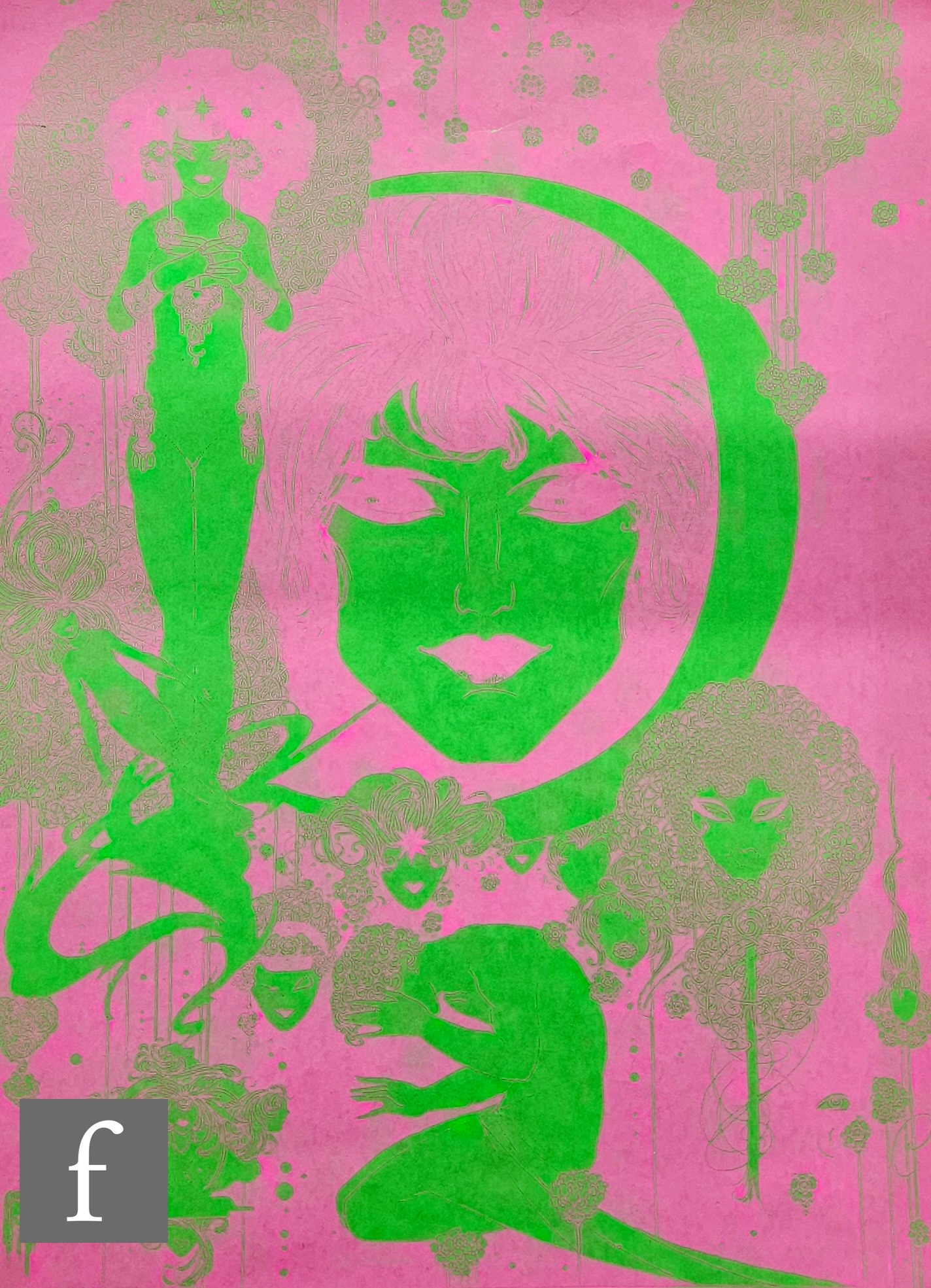 Harry Hambly | Black light psychedelic poster depicting female ...