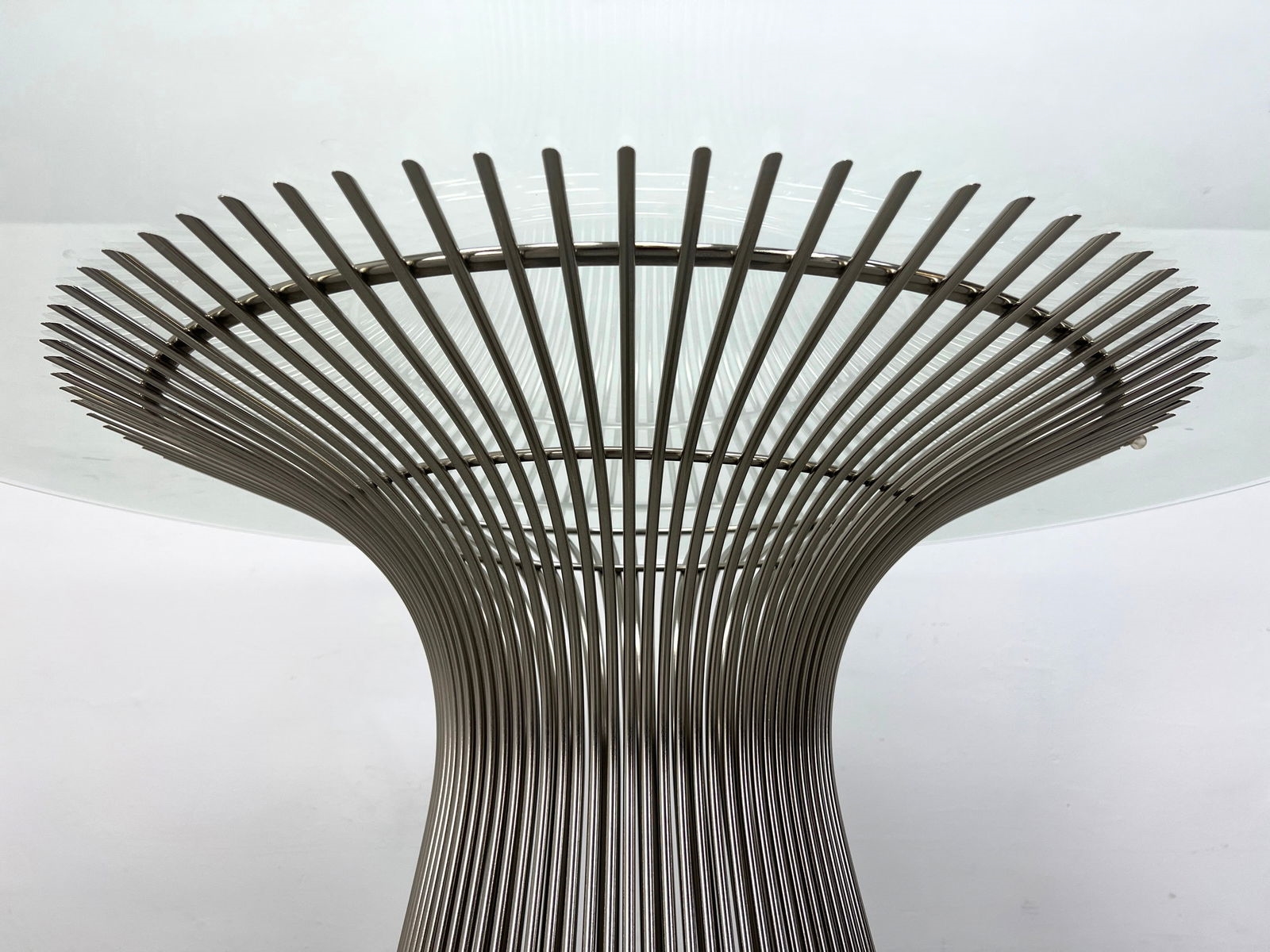Warren Platner | WARREN PLATNER Chrome Rod Base Dining Table | MutualArt