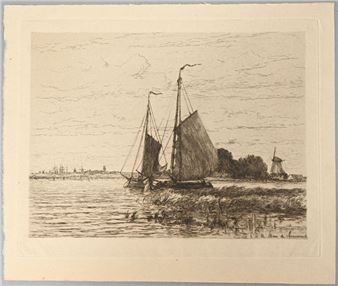 Boats on the Scheldt - Charles Storm van 's Gravesande