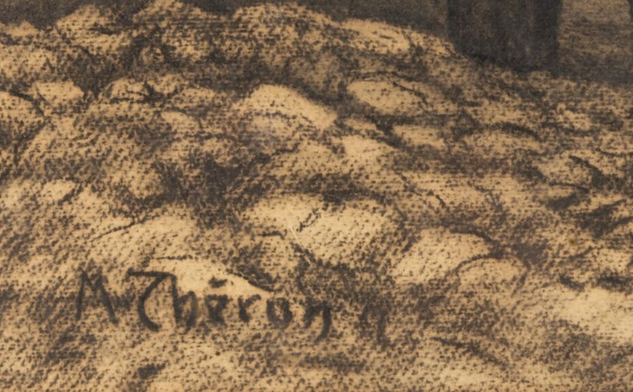 Artwork by Max Jules Théron, Max Jules THERON (1873-1936, Made of charcoal