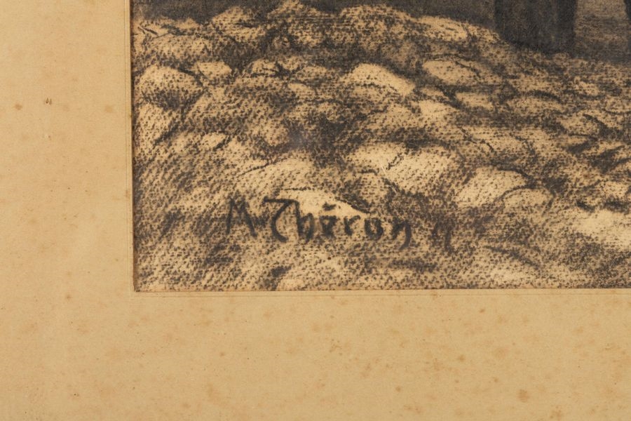 Artwork by Max Jules Théron, Max Jules THERON (1873-1936, Made of charcoal