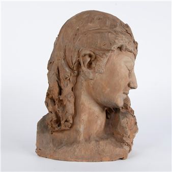 terracotta statue of a woman's head - Marnix D'Haveloose