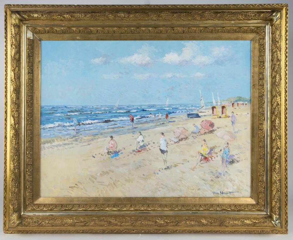 Artwork by Arie C. Van Noort, Animated beach view, Made of oil on panel
