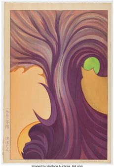 A Group of Six Prints of Abstract Flowers - Yoshida Fujio