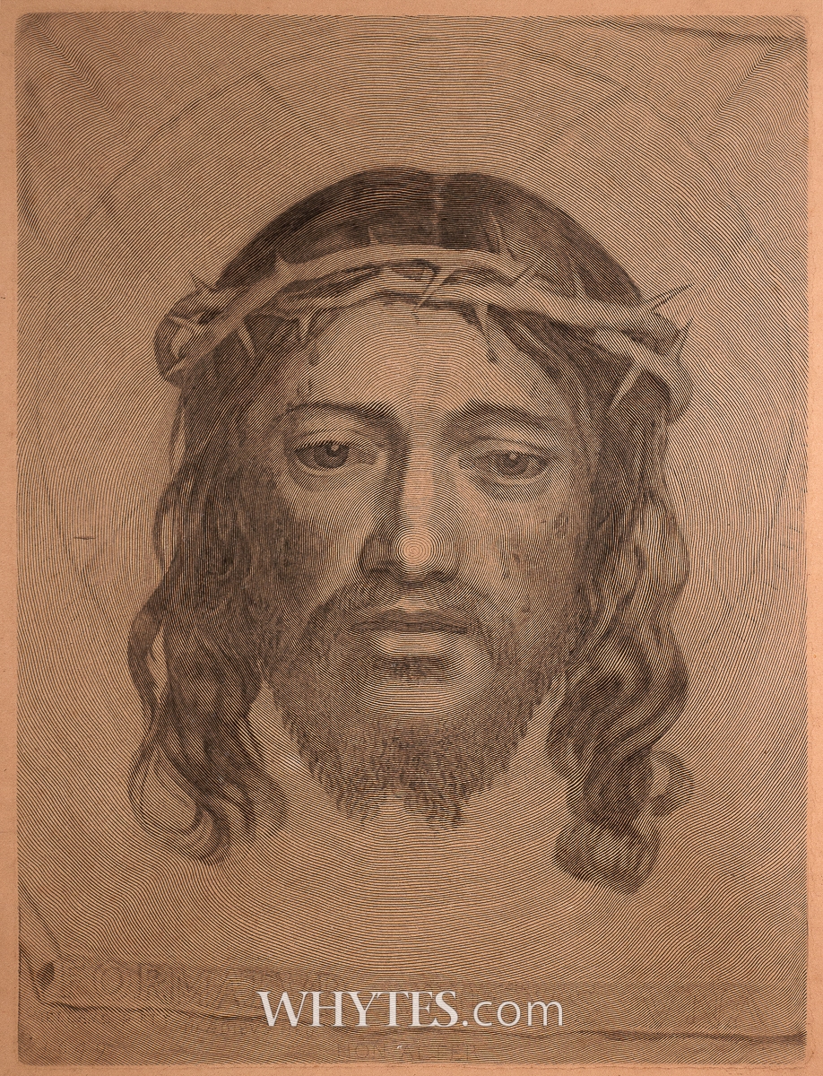 Artwork by Claude Mellan, Title : THE SAINT VERONICA OR THE HOLY HANDKERCHIEF, Made of engraving