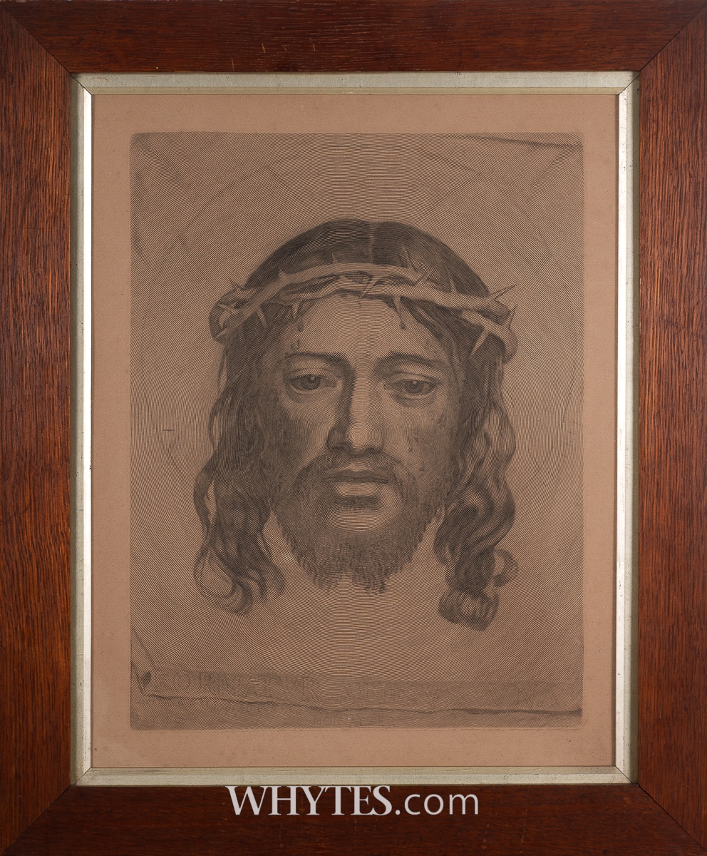 Artwork by Claude Mellan, Title : THE SAINT VERONICA OR THE HOLY HANDKERCHIEF, Made of engraving