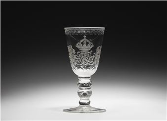 A glass goblet with the royal monograms of Friedrich Wilhelm I and Sophie Dorothea - Gottfried Spiller