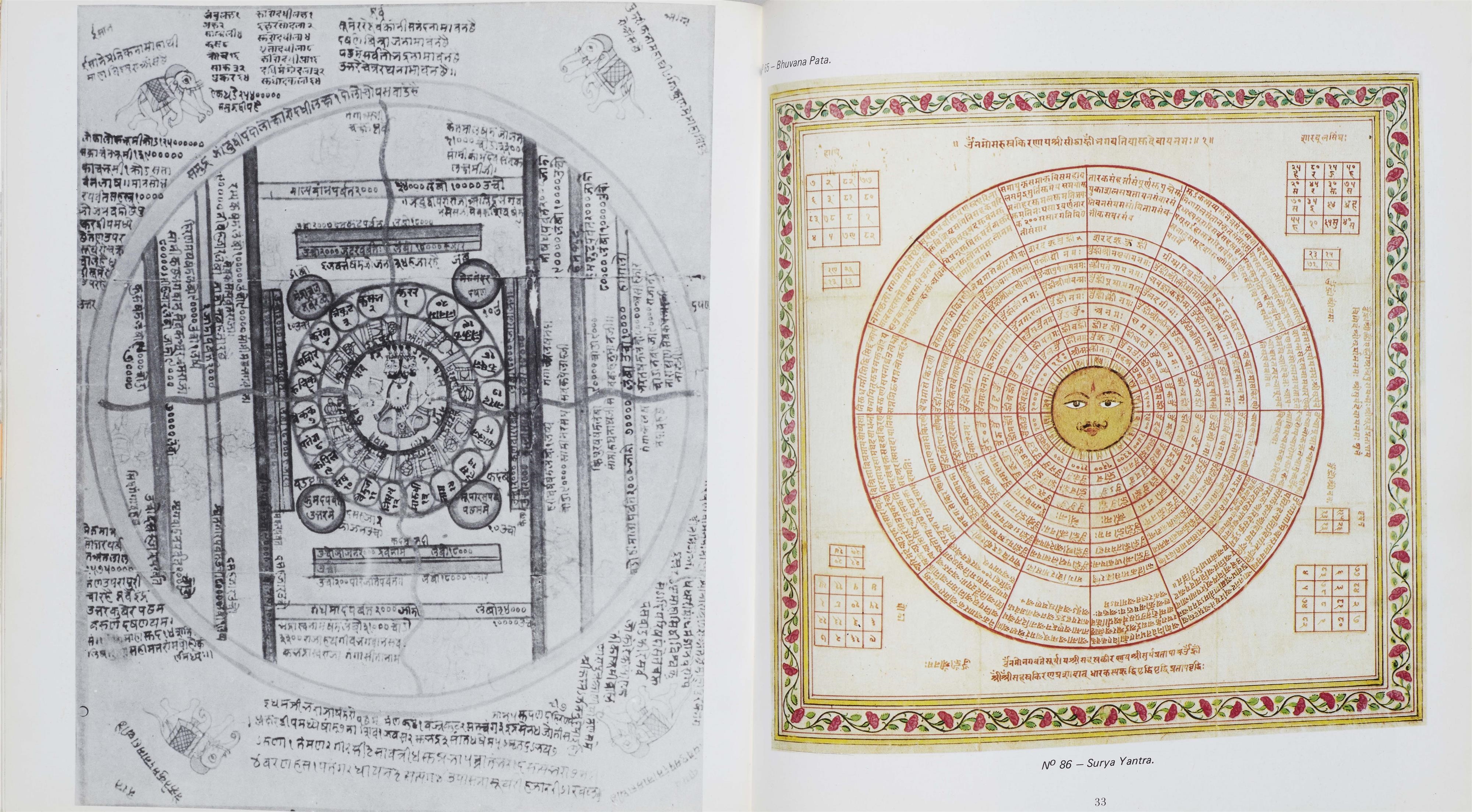 Artwork by Indian School, 18th Century, A Rajasthani Surya Sahasranama diagram, Made of Colours and a little gold on cotton