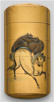 A four-case inrō - Genshosai Hogen