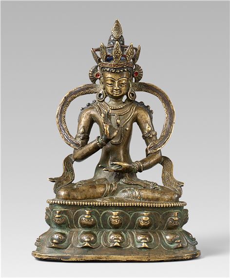 A brass alloy figure of Amoghasiddhi by Tibetan School, 14th Century, 13/14th century