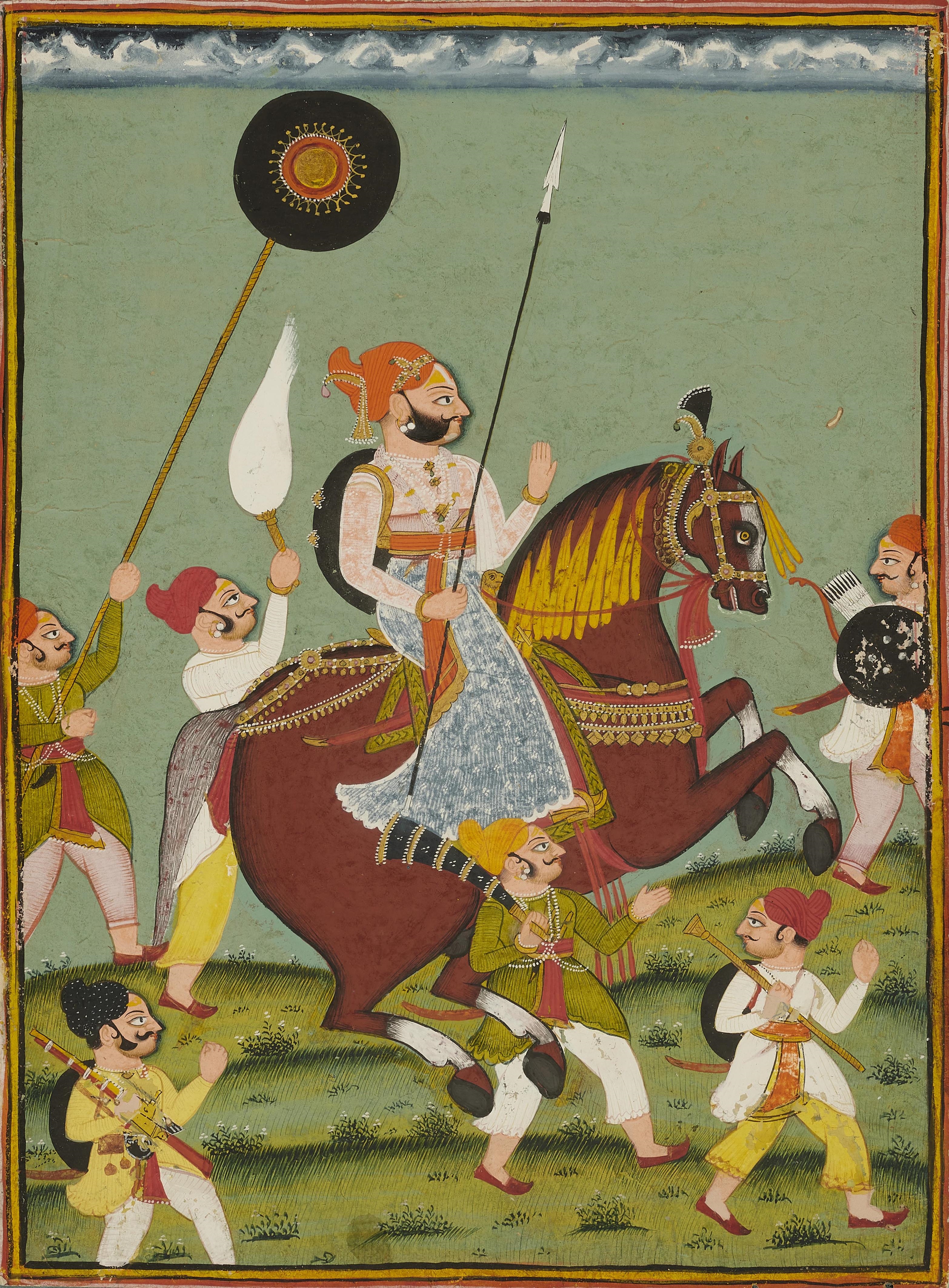 Indian School, 19th Century | A Rajasthani portrait of a raja on ...
