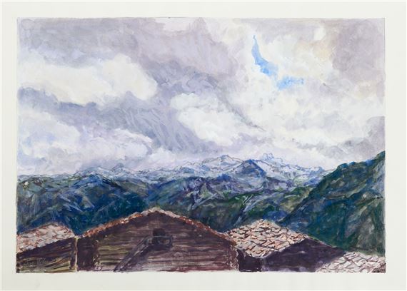 Bergdorf in den Alpen - August Hofer