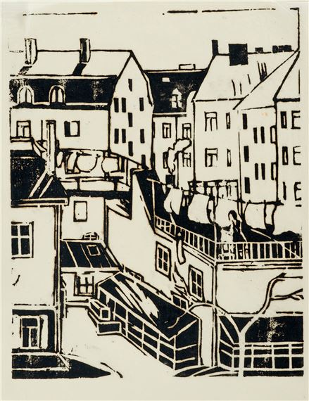 Hinterhöfe in Augsburg by August Hofer, um 1925