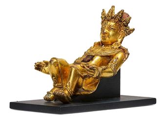 Originally trampled upon by a wrathful buddhist deity, probably Kapaladhara Hevajra - Tibeto-Chinese School, 15th Century