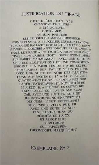Suzanne Ballivet | BALLIVET - Les Chansons de Bilitis. Translated from ...