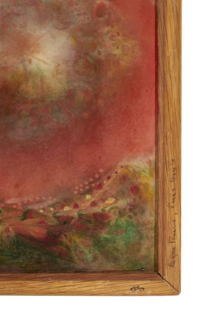 Artwork by Jacques Moreau, Change in the heart, and the heart in the soup!!!! So one world dies another is born. Fire turns, air burns, Made of Mixed media, oil and tempera on isorel