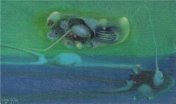 Surrealist composition by Mauro Mejíaz, 1969