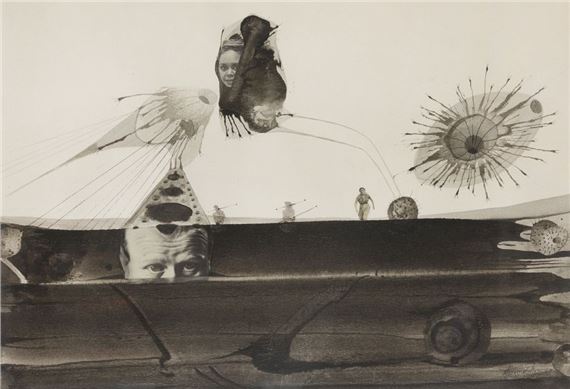 Surrealist composition by Mauro Mejíaz, 1969