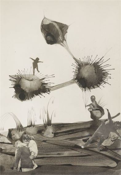 Surrealist composition by Mauro Mejíaz, circa 1969