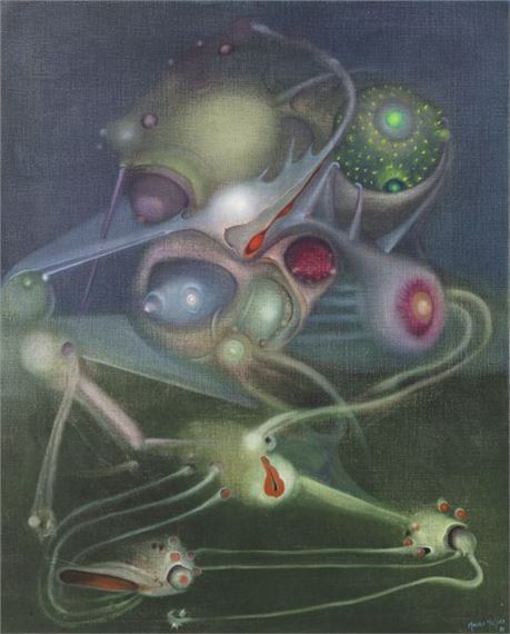 Surrealist composition by Mauro Mejíaz, 1970