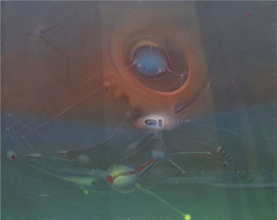 Surrealist composition by Mauro Mejíaz, circa 1970