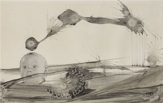 Surrealist composition by Mauro Mejíaz, 1969