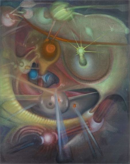 Surrealist composition by Mauro Mejíaz, 1966
