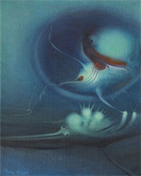 Surrealist composition by Mauro Mejíaz, circa 1970