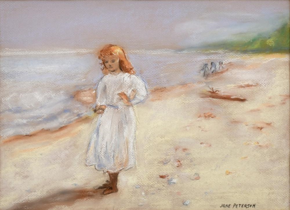 Jane Peterson | Girl Walking on the Beach | MutualArt