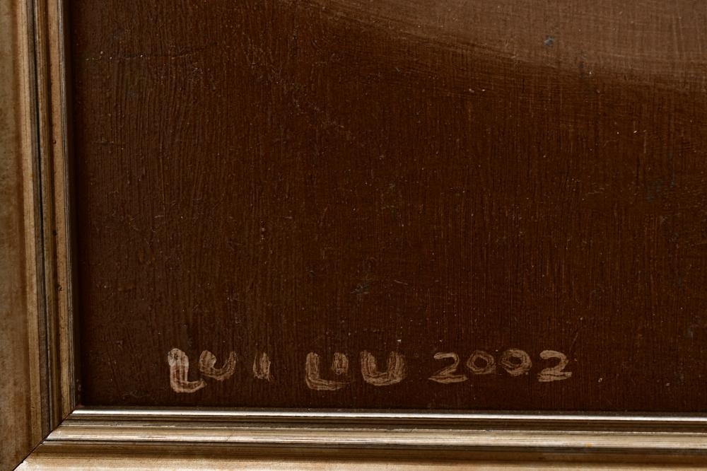 Artwork by Lui Liu, Noh Scene II, Made of oil on panel