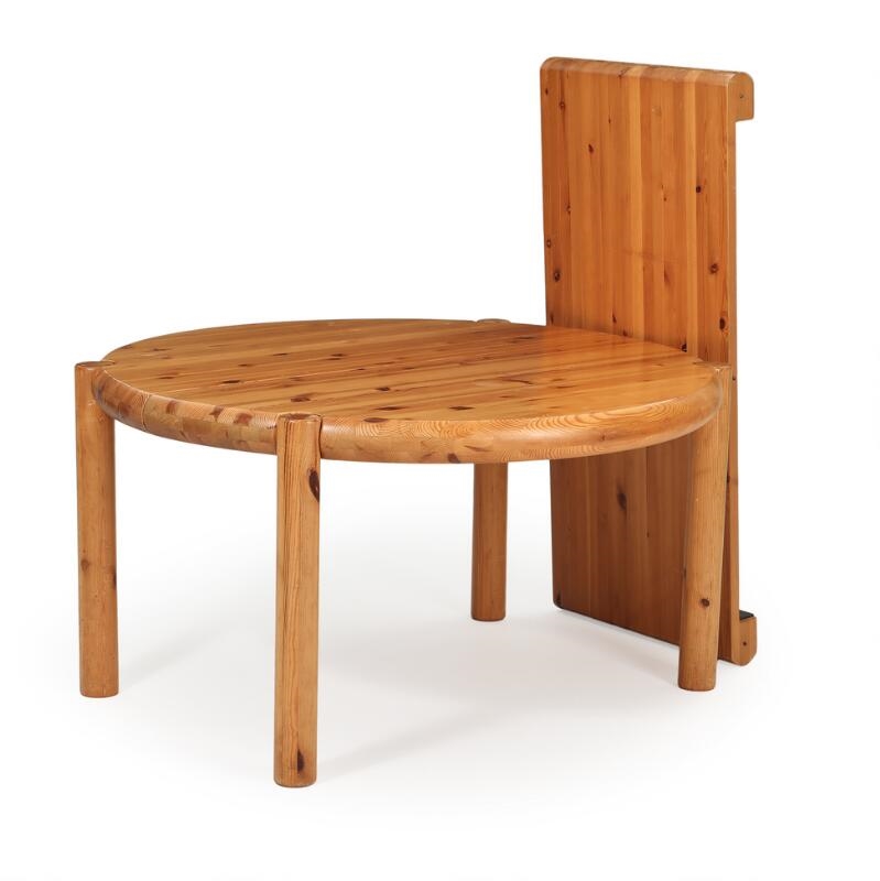 Rainer Daumiller | A circular solid pine dining table with extension ...