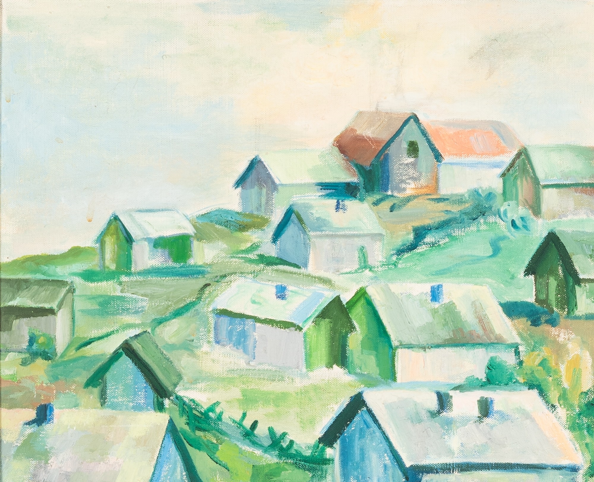 Artwork by Rhea Wasastjerna, Houses, Made of oil