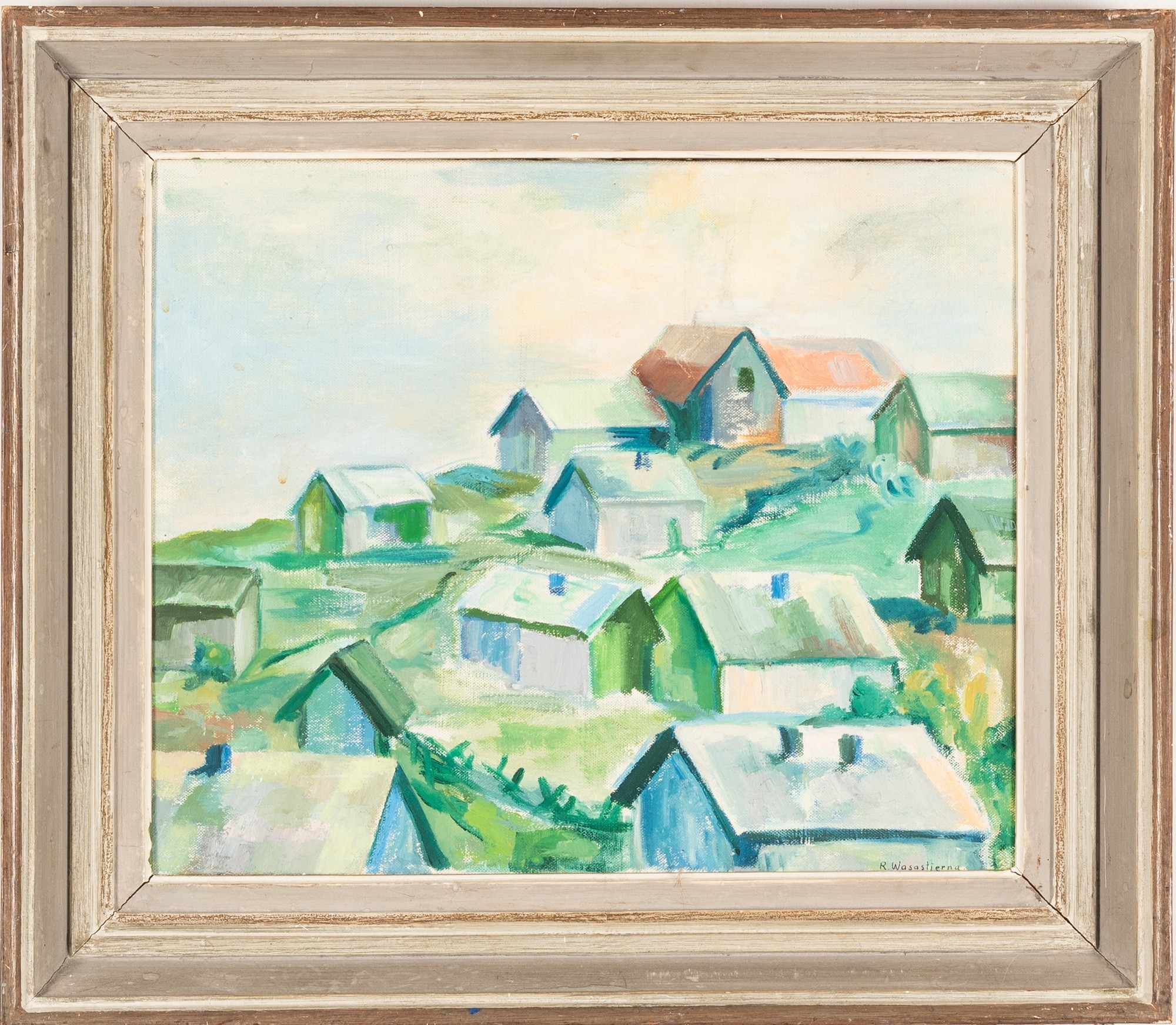 Artwork by Rhea Wasastjerna, Houses, Made of oil