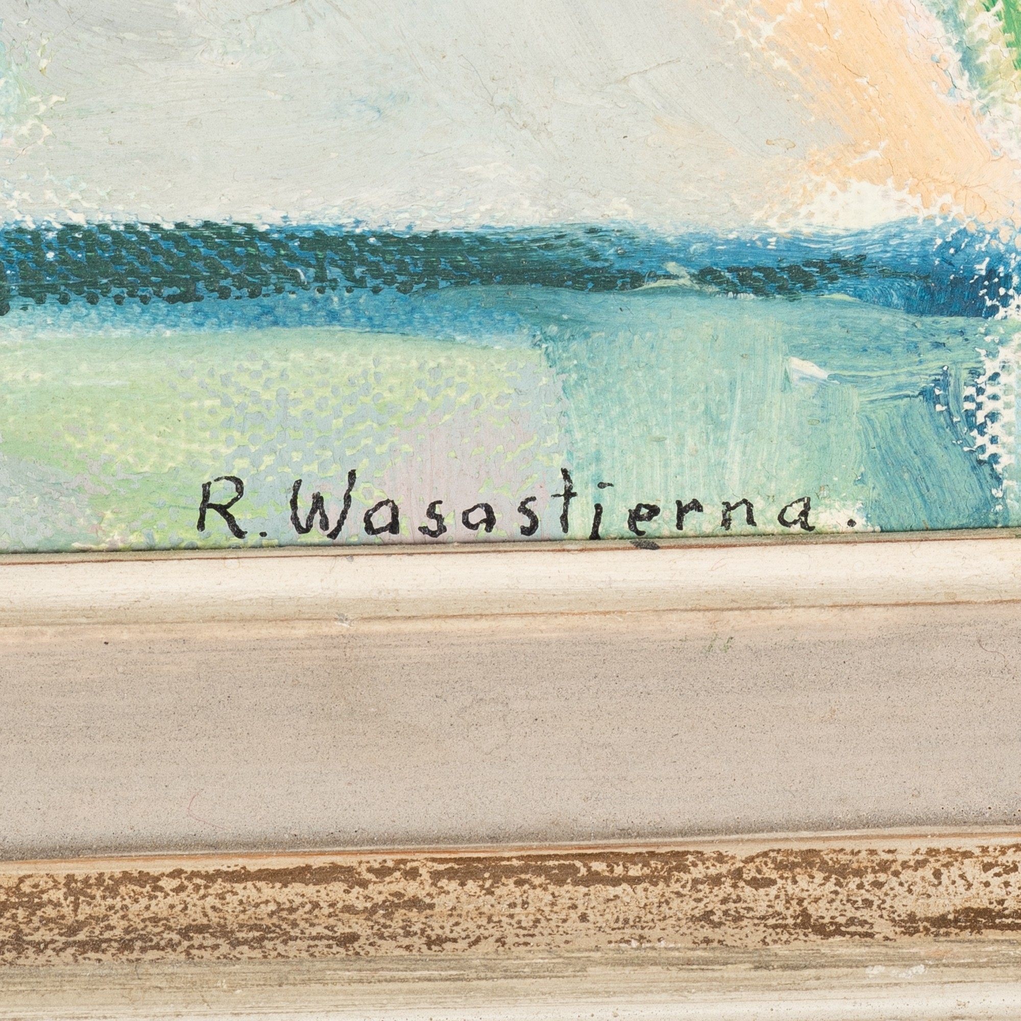 Artwork by Rhea Wasastjerna, Houses, Made of oil