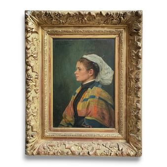 Félix G BERNE-BELLECOUR (?-1905) Portrait de dame - Félix G