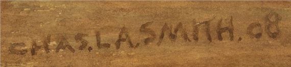 Charles L.A. Smith signature on WATERCOLOR ON WOVE PAPER, 1908.