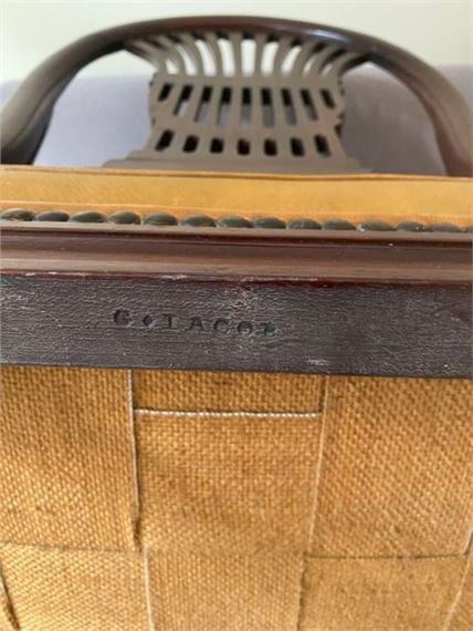 Georges Jacob | Moulded and carved solid mahogany armchair with a ...