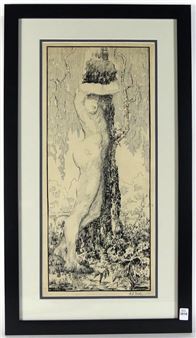 Untitled: Nude Study with Tree - Anne Isabel Gaskin