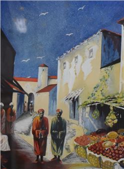 S.Broadbent (British 19th/20th century) a pair of oval Middle Eastern scene watercolours each with - S.broadbent