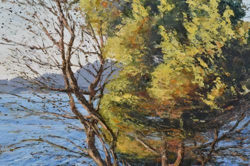 Artwork by Nicolás Forteza, 'Pinos en la orilla', Made of Oil on hardboard