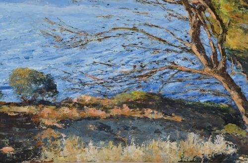 Artwork by Nicolás Forteza, 'Pinos en la orilla', Made of Oil on hardboard