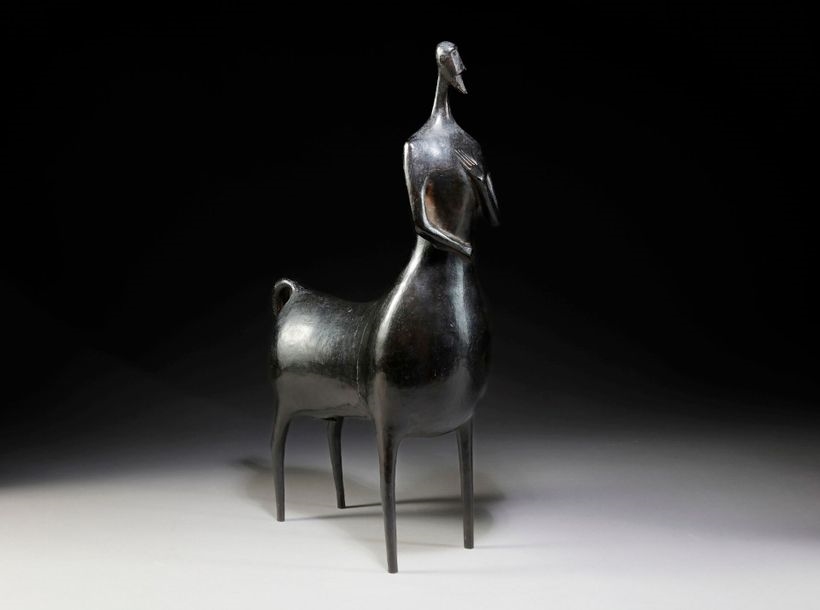 Artwork by François Raty, Centaur, Made of black patina bronze sculpture