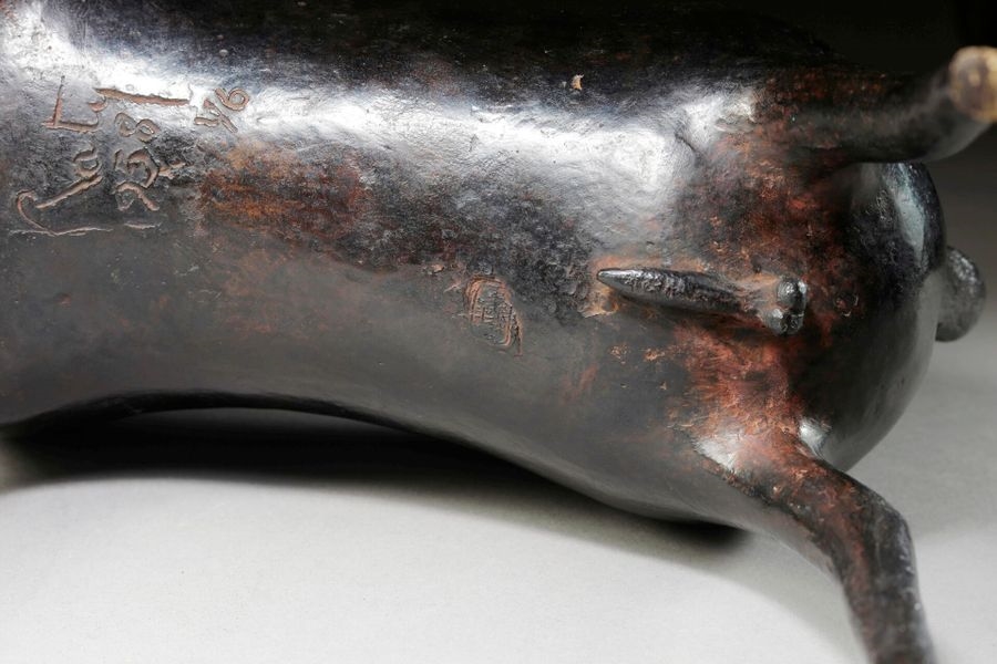 Artwork by François Raty, Centaur, Made of black patina bronze sculpture