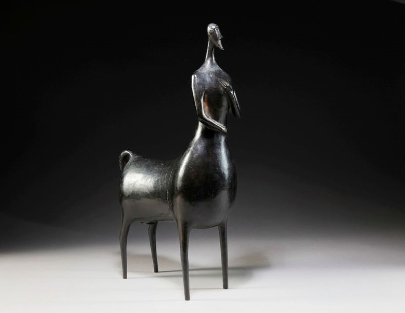 Artwork by François Raty, Centaur, Made of black patina bronze sculpture