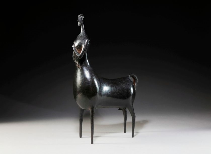 Artwork by François Raty, Centaur, Made of black patina bronze sculpture