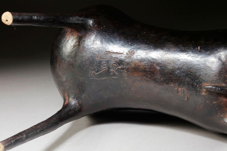 Artwork by François Raty, Centaur, Made of black patina bronze sculpture