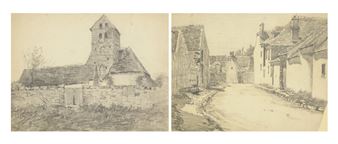 Two Works: French Village Scenes (2) - Gaines Ruger Donoho