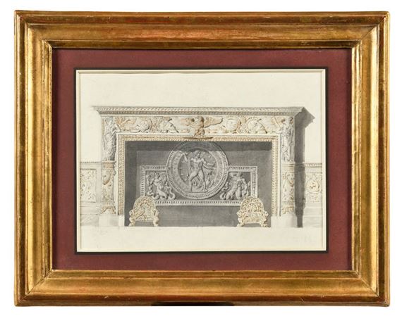 Project for a fireplace in the grand appartement de parade at the Louvre by Charles Percier, 1806