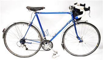 JAMES FOTHERGILL; a racing bike repainted in blue livery - Patrick Swift