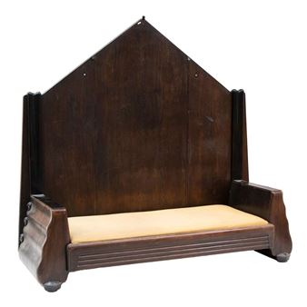 An Amsterdam School oak and mahogany wall sofa for A.M. Randoe - Piet Kramer